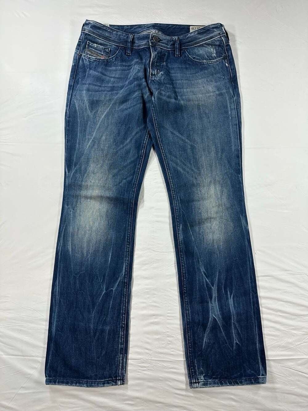 Diesel Lowky Slim Straight Leg Jeans Women Size 29x30(32x31) Whisker Dark Wash